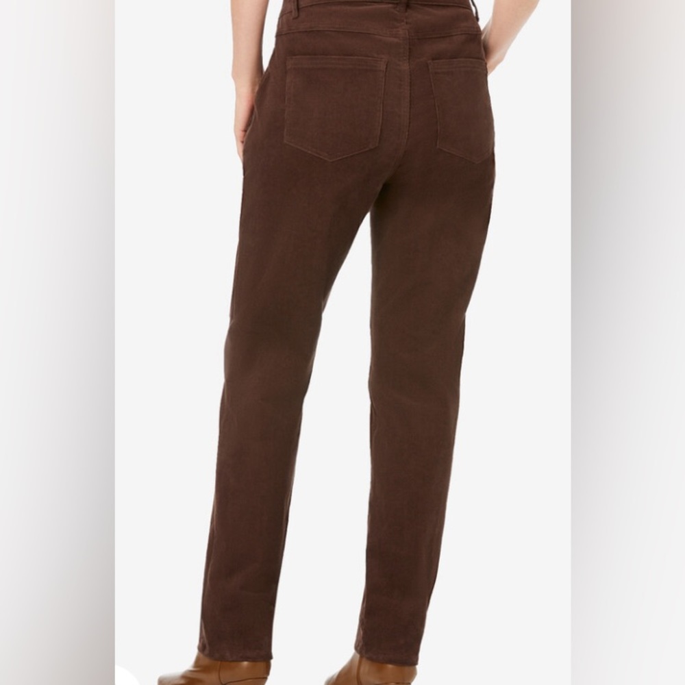 Basic Editions Brown Straight Leg Pants corduroy high waist 70s vibes